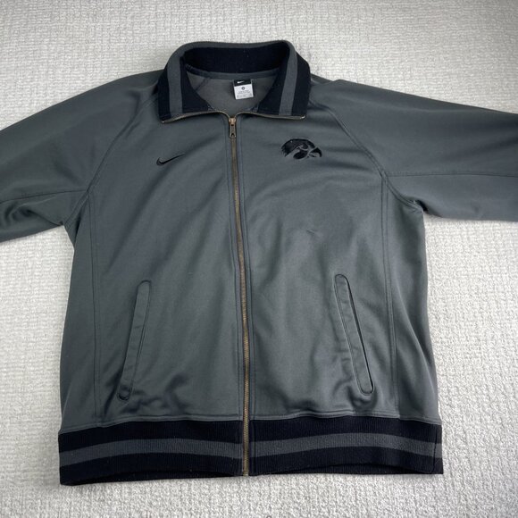 Iowa Hawkeyes x Nike Mens XL Grey & Black Football Full Zip Fleece Jacket (Read) - Picture 11 of 16